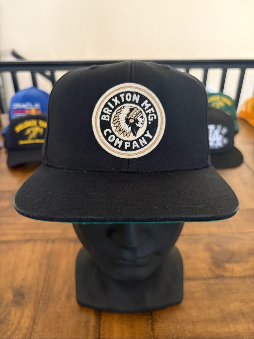 Brixton Black Snapback Hat with Embroidered Patch